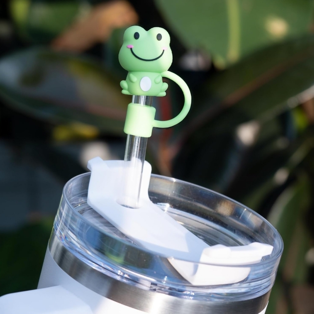 New frog Stanley cup straw cover, 10mm straw cover, reusable silicone straw cap